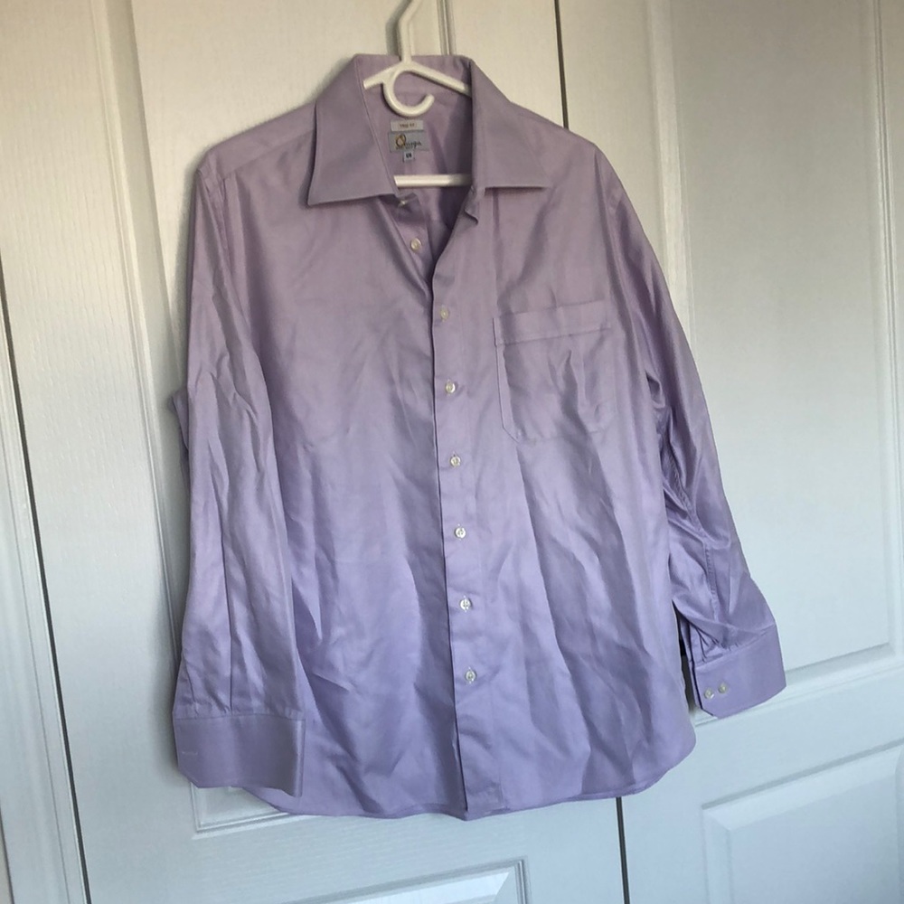 Trim fit purple collared button down